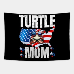 Kawaii Turtle Mom Usa Flag Funny Mama Mothers Day 4Th Of July Tapestry