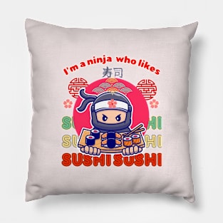 Kawaii Ninja Sushi Feast, Japanese Food Pillow