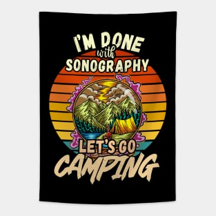 SONOGRAPHY AND CAMPING DESIGN VINTAGE CLASSIC RETRO COLORFUL PERFECT FOR  SONOGRAPHER AND CAMPERS Tapestry