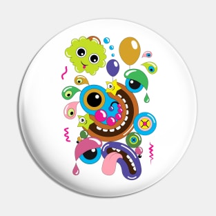 Funny cartoon doodle Pin