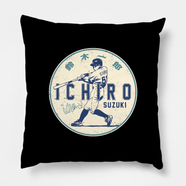 Ichiro Suzuki Mariners 2 by Buck Tee Pillow by Buck Tee