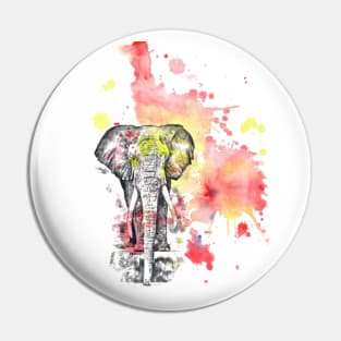 Grey Elephant and an Exlplosion of Color Pin