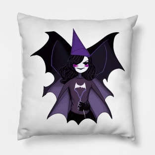 Halloween Bat Witch Purple Pillow