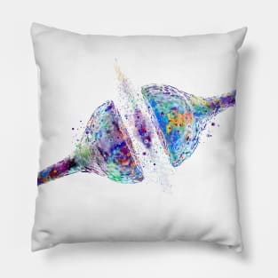 Synapse Receptor Brain Nerve Cell Watercolor Pillow