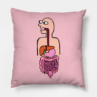 Colorful Illustration of the Digestive System - Med School Anatomy Physiology Pillow