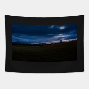 Newcastle Town Moor Cityscape At Dusk Tapestry