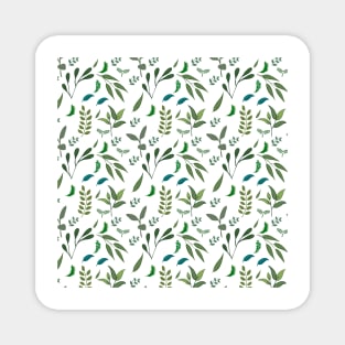 Green Leaves Pattern Magnet