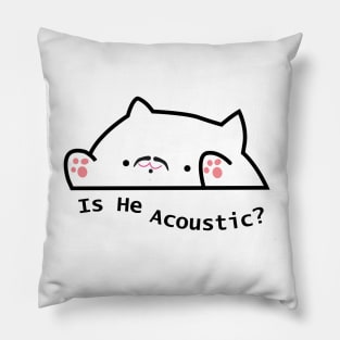 is he acoustic cat meme goat mustache Pillow