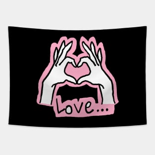 Finger heart Tapestry