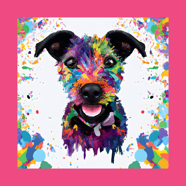 Patterdale Terrier Portrait Painting Art by Furrban