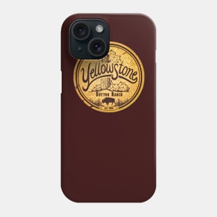 Aged yellowstone sign buffalo Phone Case