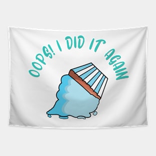 Oops Blue Cupcake Dropped Dessert Tapestry