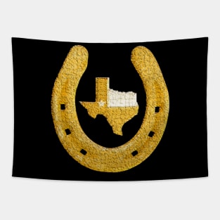 Gold Texas Horshoe Tapestry