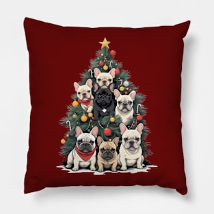 Cute French Bulldog Christmas tree, french bulldog lovers gifts and Merry Christmas Pillow
