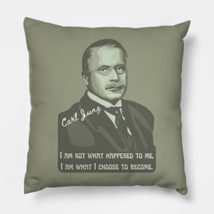 Carl Jung Portrait and Quote Pillow