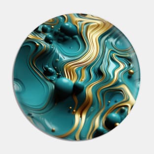 Funky Facade: Trompe-l’oeil Green Turquoise and Gold Pin