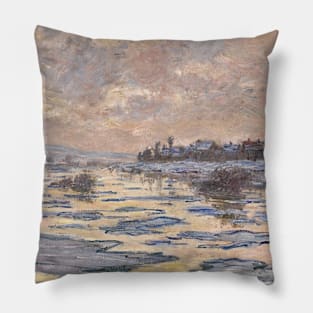 La Seine A Lavacourt, Debacle by Claude Monet Pillow