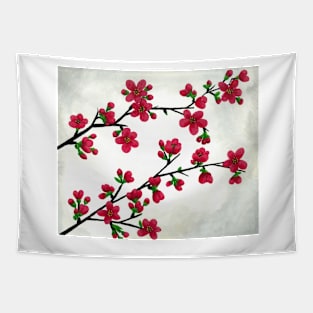 Red Flowering Branches Tapestry