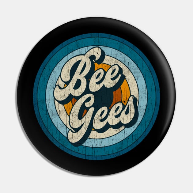 Bee Gees - Retro Circle Vintage Pin by Skeletownn