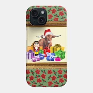 Highland Cow frame gift merry christmas Phone Case