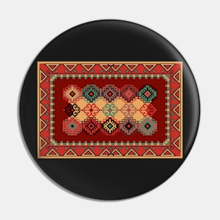 Navajo Pattern Tribal Ethnic Hand Drawn Pin