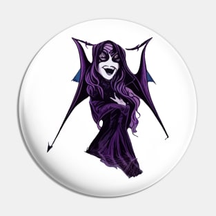 Halloween Bat Witch Laughing Pin