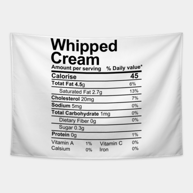 whipped cream nutrition facts label Nutrition Facts Tapestry