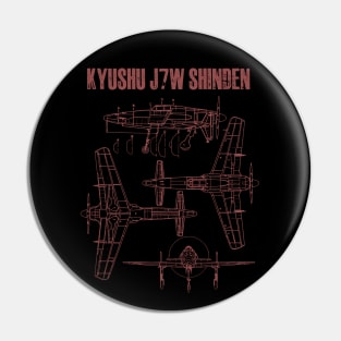 Kyushu J7W Shinden Blueprint Pin