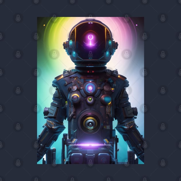 Colorful Atompunk Astronaut digital AI Art by Christine aka stine1