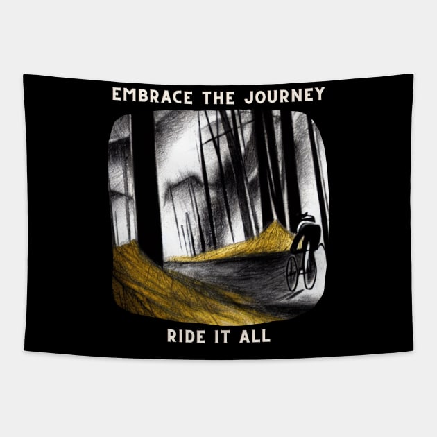 Gravel Bike Ride In The Forest Tapestry by Gravel Designes