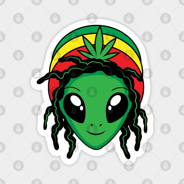 Rasta Alien Magnet by MightyShroom