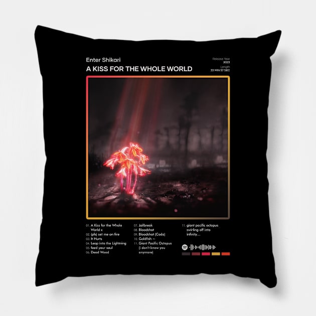 Enter Shikari - A Kiss for the Whole World Tracklist Album Pillow by 80sRetro