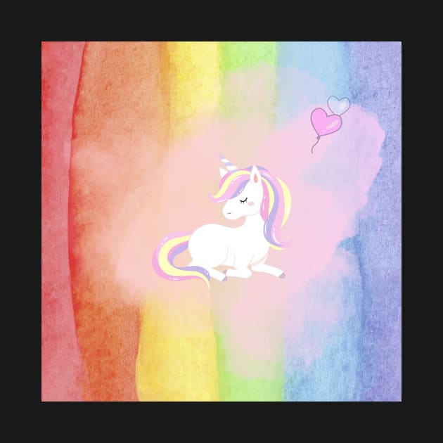 Cute Unicorn Design on a colorful background by ViralAlpha