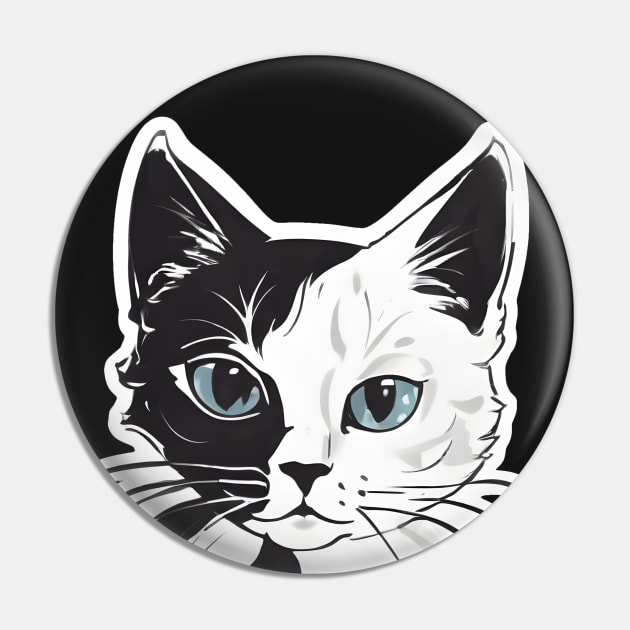 Black and White Cat Pin by vanityvibes