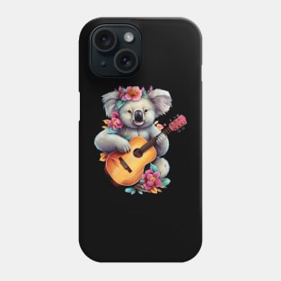 Floral Cute Koala Playing Guitar Phone Case