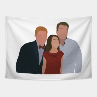 Modern Family Cameron, Mitchell and Lily Photo Funny Face Meme Fan Art Tapestry