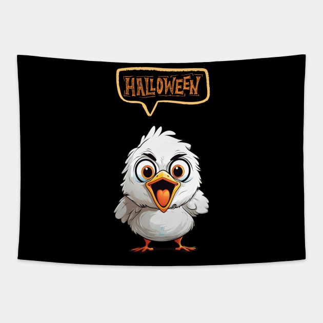 Halloween Chicken Tapestry by Funtomass