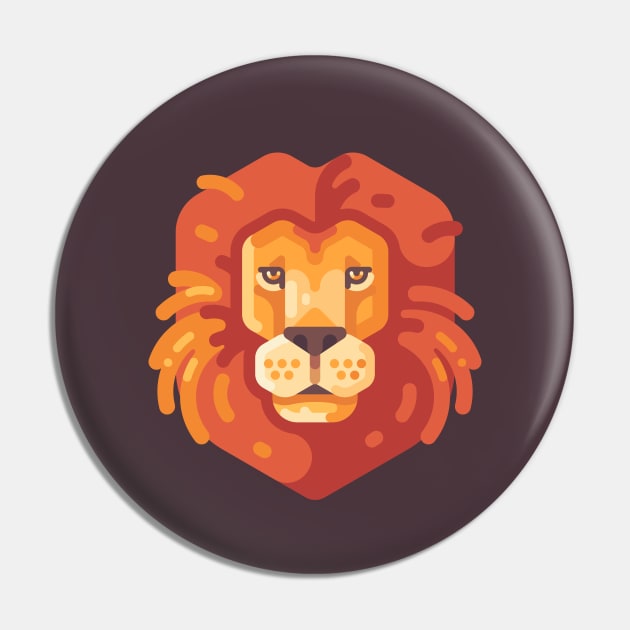 Lion Head Pin by IvanDubovik