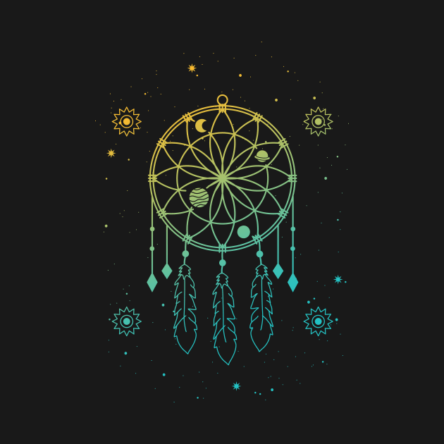 Indian Dream Catcher Mystic Stars Sacred Geometry by Foxxy Merch