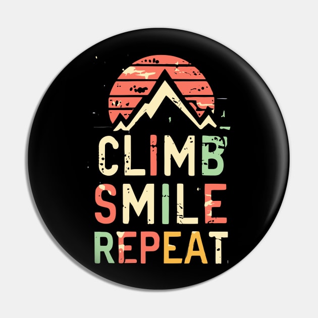 Free Climbing Boulderer Mountain Rock Bouldering Climber Gym Retro Pin by AimArtStudio