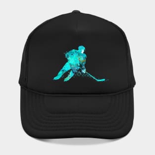 Ice Hockey Player Sports Girl Watercolor Hat