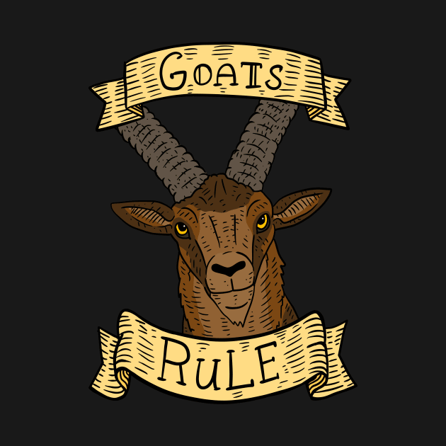 goats rule, ibex illustration. by JJadx