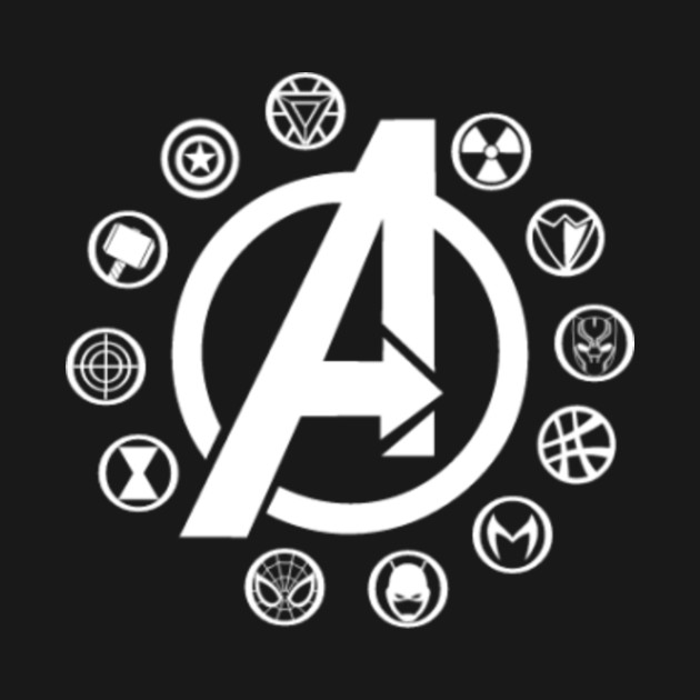 avengers multi symbols avengers t shirt teepublic