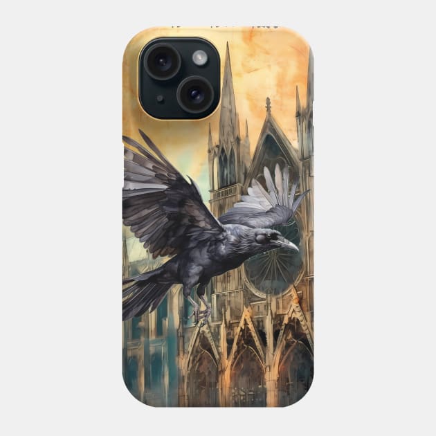 The Raven and the Cathedral Phone Case by Pixelchicken