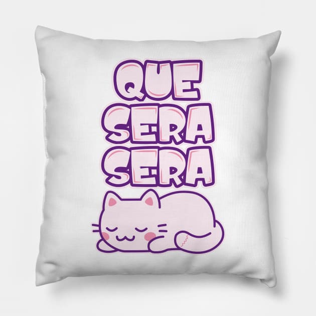 Kitty Que Sera Pillow by Daribo