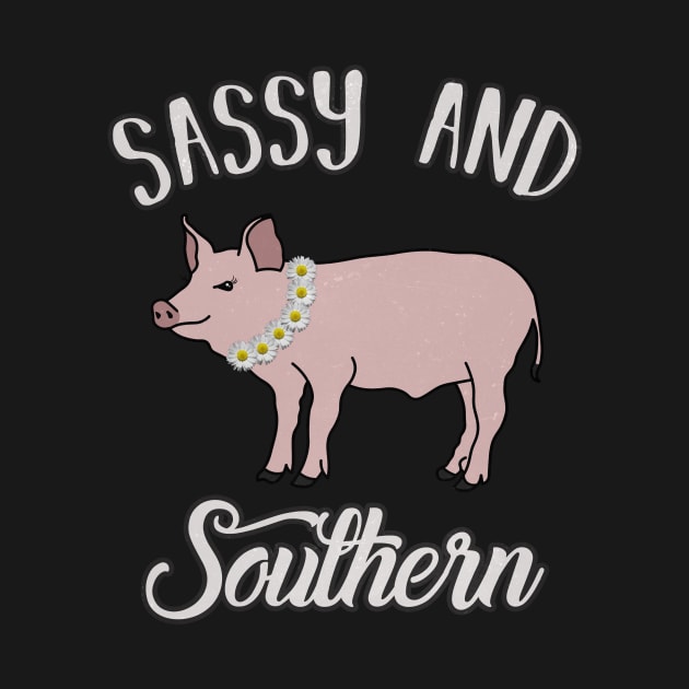 Sassy and Southern Cute Flower Daisy Pig by charlescheshire