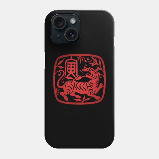 Chinese Zodiac ver.2 Tiger in Red Phone Case by Takeda_Art