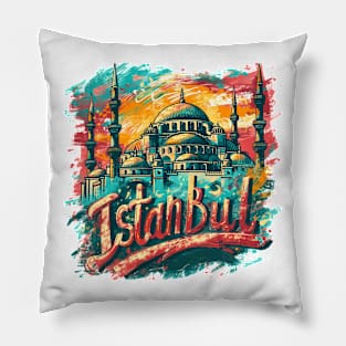 Istanbul Retro Turkey t-shirt Pillow