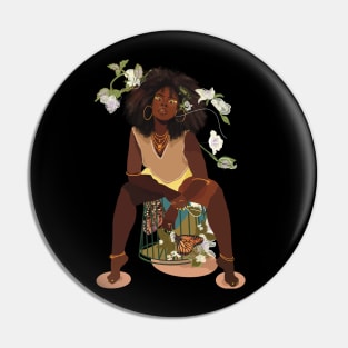 Afro girl Pin