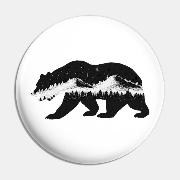 Bear at Night Pin by whizzerdee